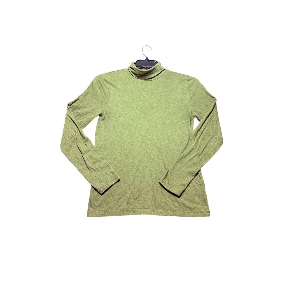 J.Crew Turtleneck Top Women M‎ Green Excellent Condition Long Sleeve BB749